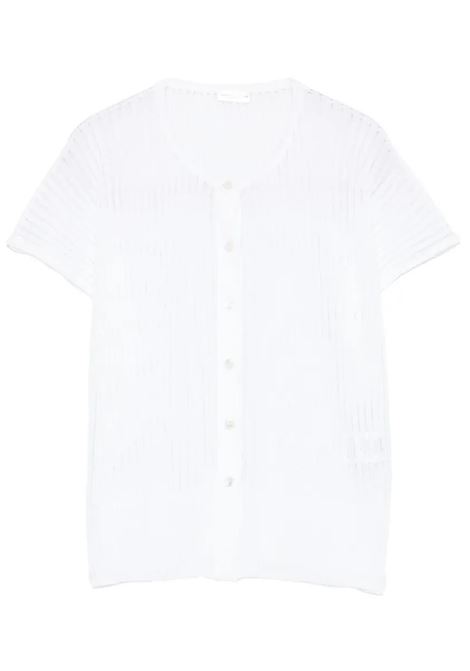 cardigan a coste donna bianco ROBERTO COLLINA | 261FXA3704201